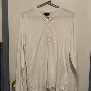 Velvet by Graham & Spencer Classic White Long Sleeve Henley